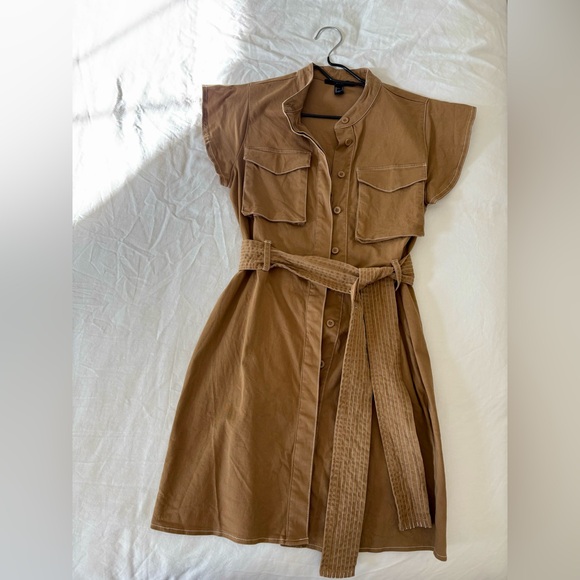 Forever 21- Button Up Mini Dress - Picture 2 of 6